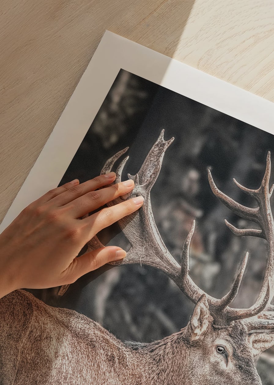 Cerf rouge photoréaliste avec de grands bois dans un environnement forestier-12