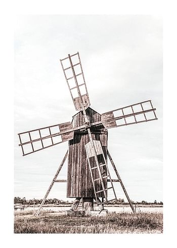 Poster Old Wooden Wind Mill