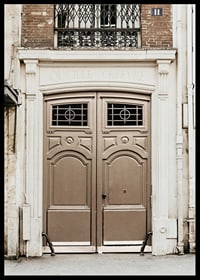 Photograph of classic brown gate in Paris with decorative details-6