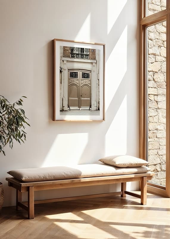 Photograph of classic brown gate in Paris with decorative details-12
