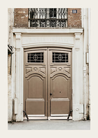 Photograph of classic brown gate in Paris with decorative details-3