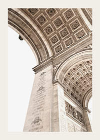 Photograph of the inner vault of the Arc de Triomphe in beige tones-3