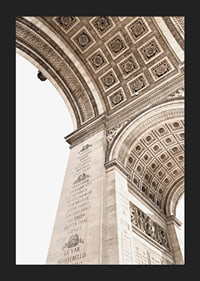 Photograph of the inner vault of the Arc de Triomphe in beige tones-5
