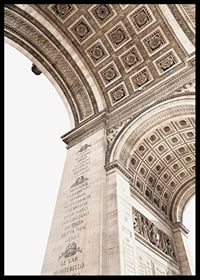 Photograph of the inner vault of the Arc de Triomphe in beige tones-6