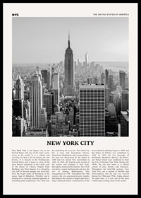 Svartvit vy över Manhattans skyline med Empire State Building-0
