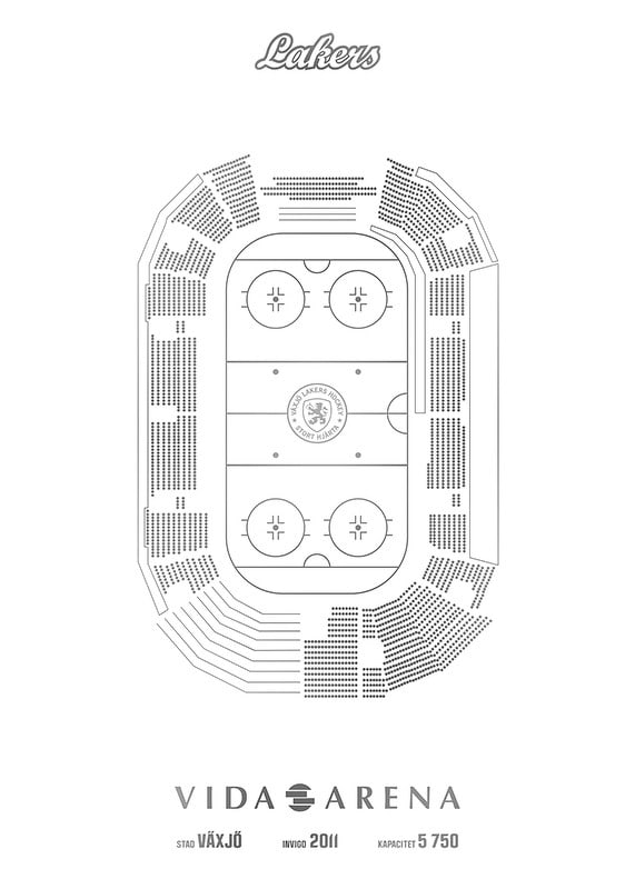 Växjö Lakers Vida Arena Skiss Vit-12