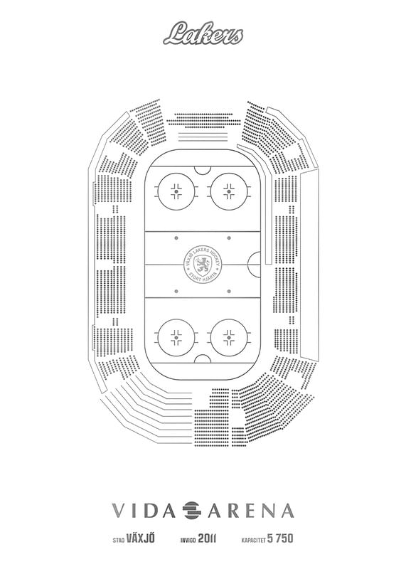 Växjö Lakers Vida Arena Skiss Vit-12