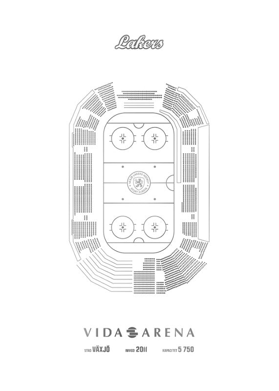 Växjö Lakers Vida Arena Skiss Vit-12