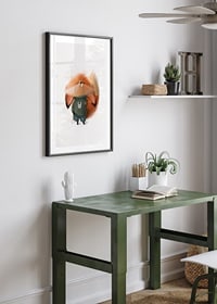 Illustrated fox in green sweater smells white flower-8