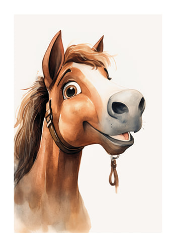 Poster Cute Watercolor Horse