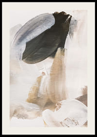 Coups de pinceau abstraits en marron, bleu-gris et noir sur fond clair-2