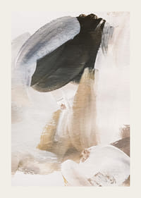 Coups de pinceau abstraits en marron, bleu-gris et noir sur fond clair-3