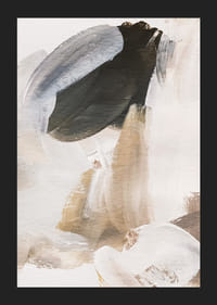 Coups de pinceau abstraits en marron, bleu-gris et noir sur fond clair-5