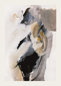 Abstract brush strokes in black, beige and gray against light background-3