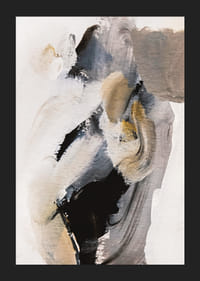 Abstract brush strokes in black, beige and gray against light background-5