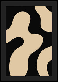 Abstrakte organiske former i beige mot svart bakgrunn-4