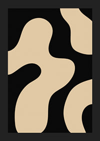 Abstracte organische vormen in beige tegen een zwarte achtergrond-5