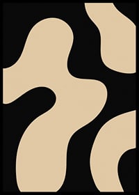 Abstracte organische vormen in beige tegen een zwarte achtergrond-6