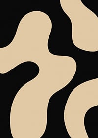 Abstracte organische vormen in beige tegen een zwarte achtergrond-7
