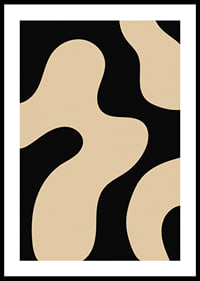 Abstracte organische vormen in beige tegen een zwarte achtergrond-0