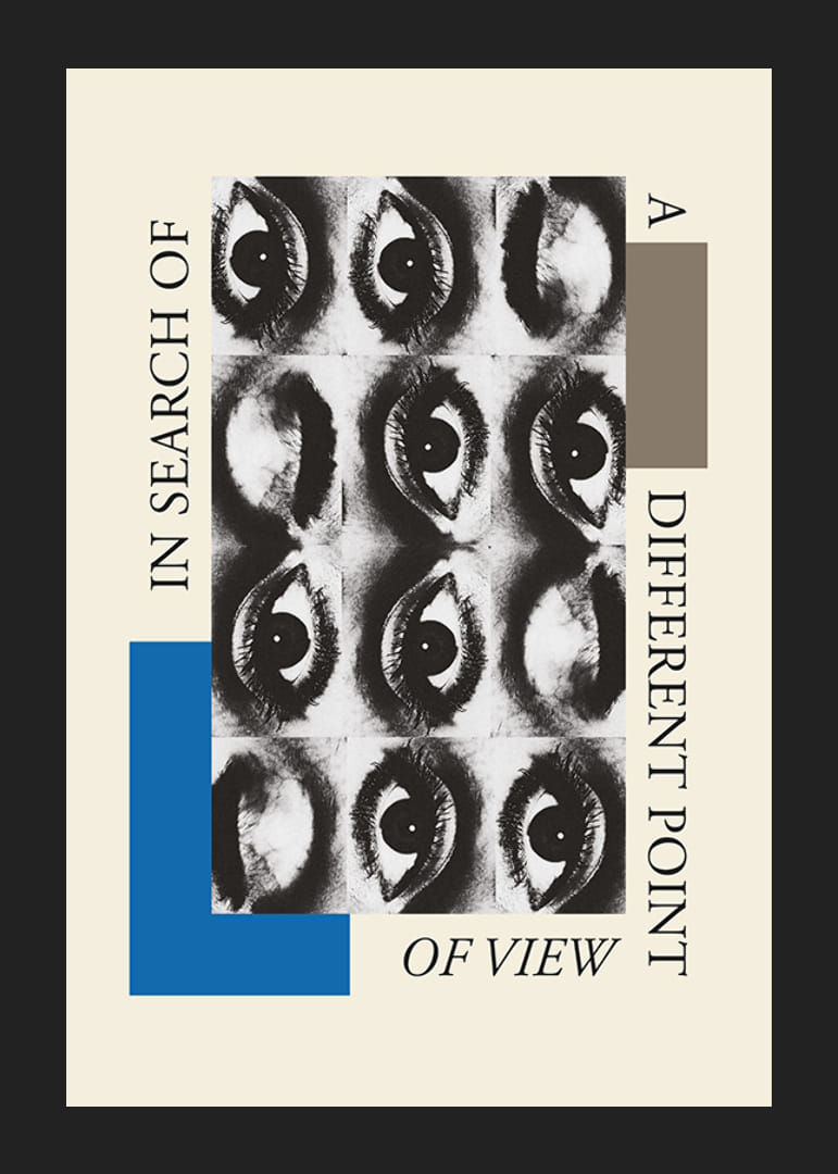 Grafická ilustrácia s deviatimi čiernobielymi očami a anglickým textom-12