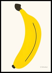 Grafisk illustration av gul banan mot ljus bakgrund-6