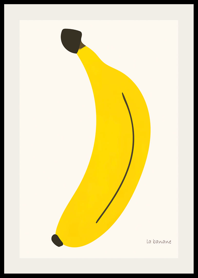 Grafisk illustration av gul banan mot ljus bakgrund-12