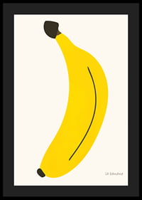Grafisk illustration av gul banan mot ljus bakgrund-4