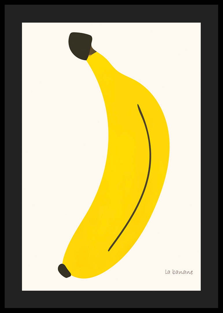 Grafisk illustration av gul banan mot ljus bakgrund-12