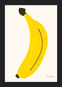 Grafisk illustration av gul banan mot ljus bakgrund-5