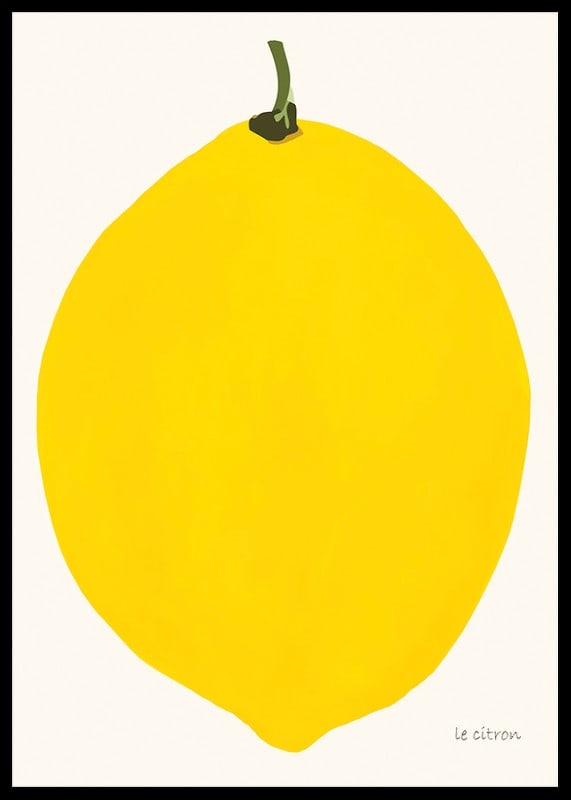 Graphic illustration of a yellow lemon against a light background-12