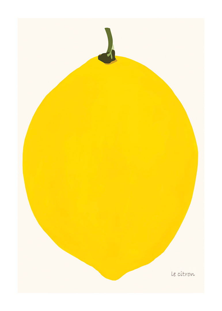 Graphic illustration of a yellow lemon against a light background-12