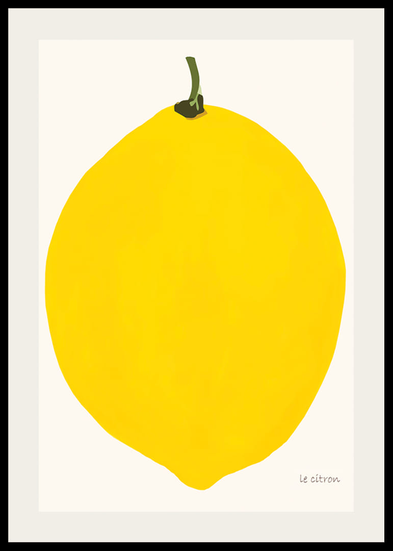 Graphic illustration of a yellow lemon against a light background-12