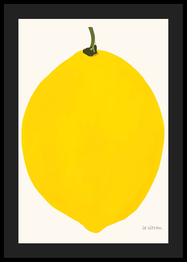 Graphic illustration of a yellow lemon against a light background-12