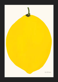 Graphic illustration of a yellow lemon against a light background-5