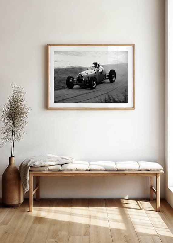 Classic Race Car Plakat | Sort-hvid | Gallerix-home.dk