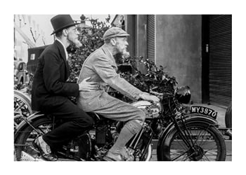 Poster Men In Hats On Motorbike