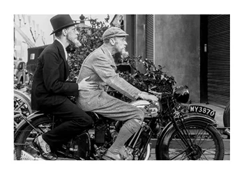 Poster Men In Hats On Motorbike