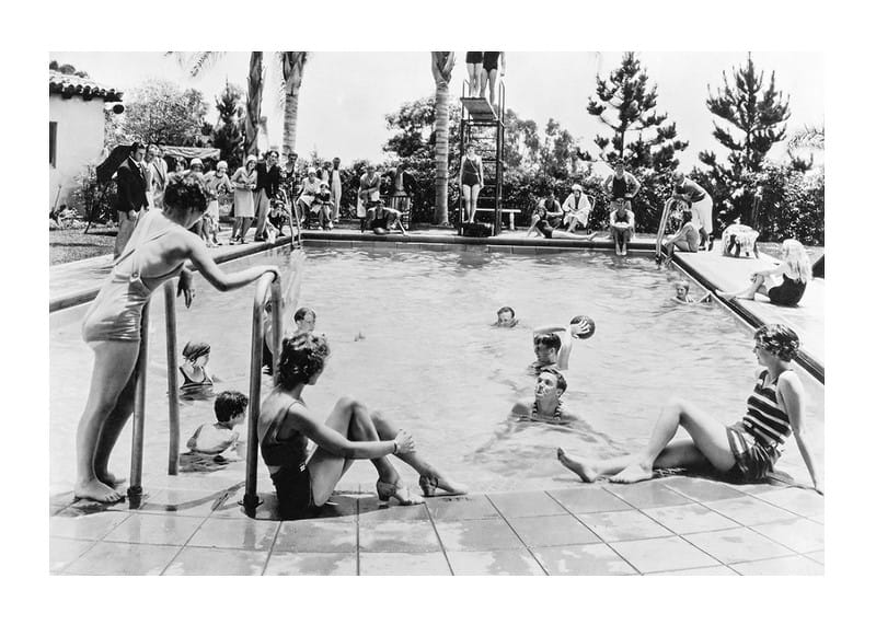 Pool Party Poster | Zwart wit | Gallerix.be