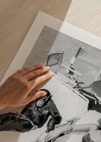 Chimpanzee And Woman B&W-5