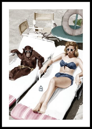 Poster Chimpanzee And Woman