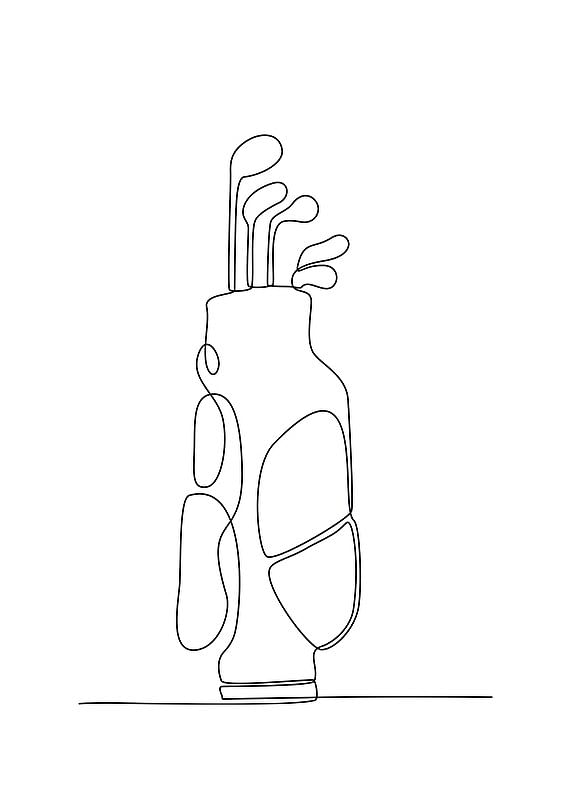 Poster Golf Line Art No2