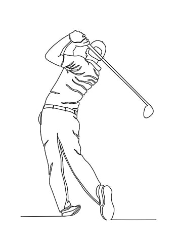 Plagát Golf Line Art No1