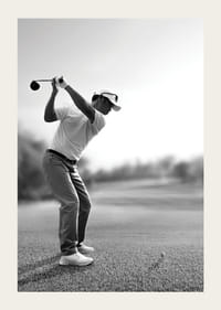 Svart og hvit golfspiller i kø med driver på fairway-3