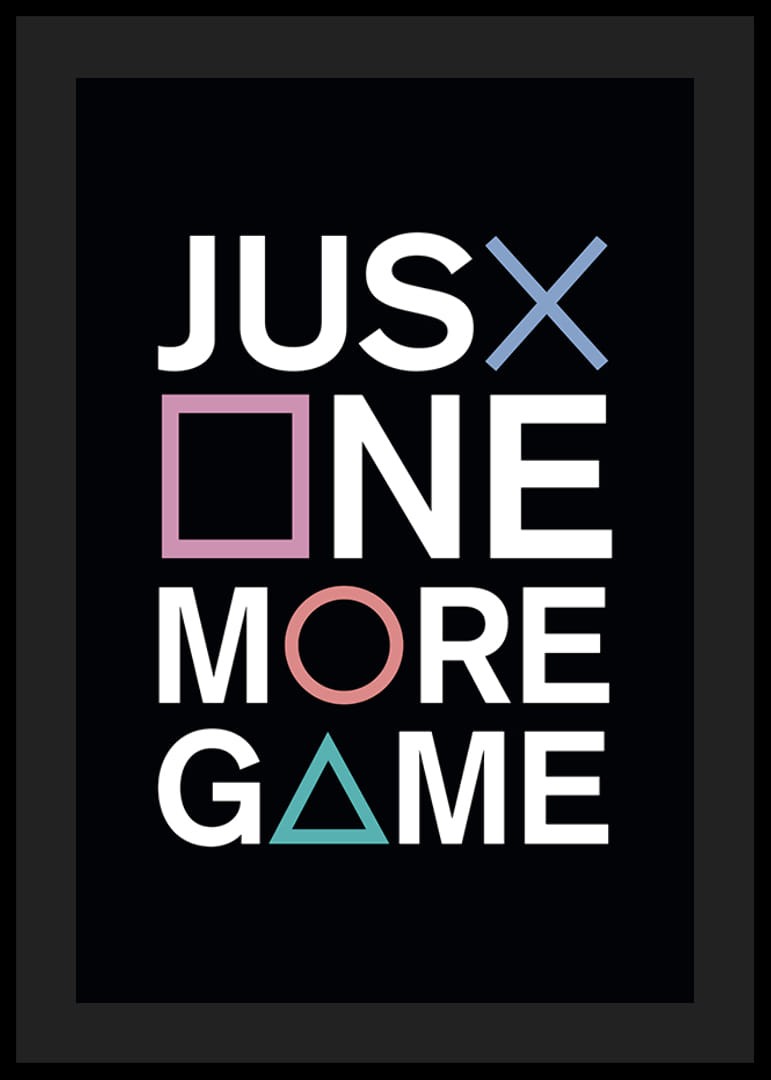 Graafinen teksti ja värilliset Playstation-symbolit mustalla pohjalla-12