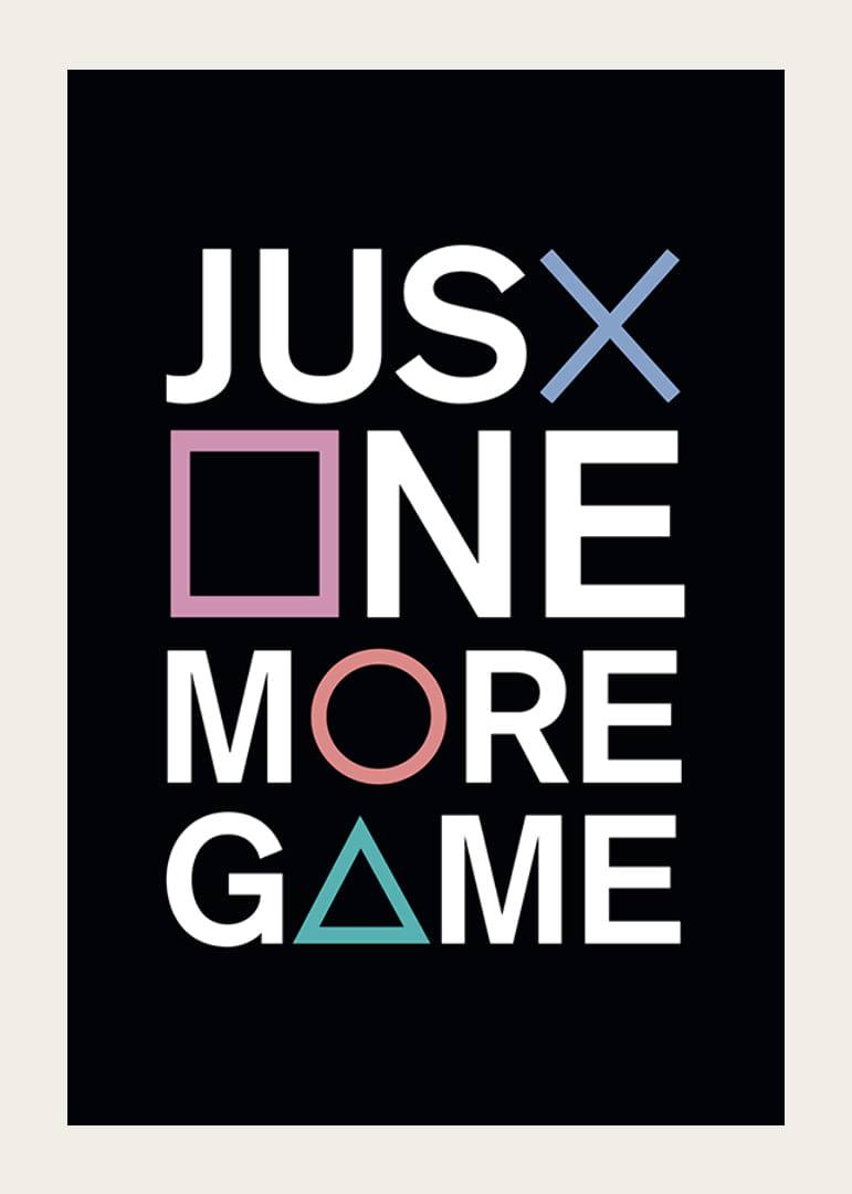 Graafinen teksti ja värilliset Playstation-symbolit mustalla pohjalla-12