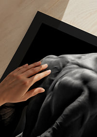 Black and white close-up of muscular man's back and arms-9