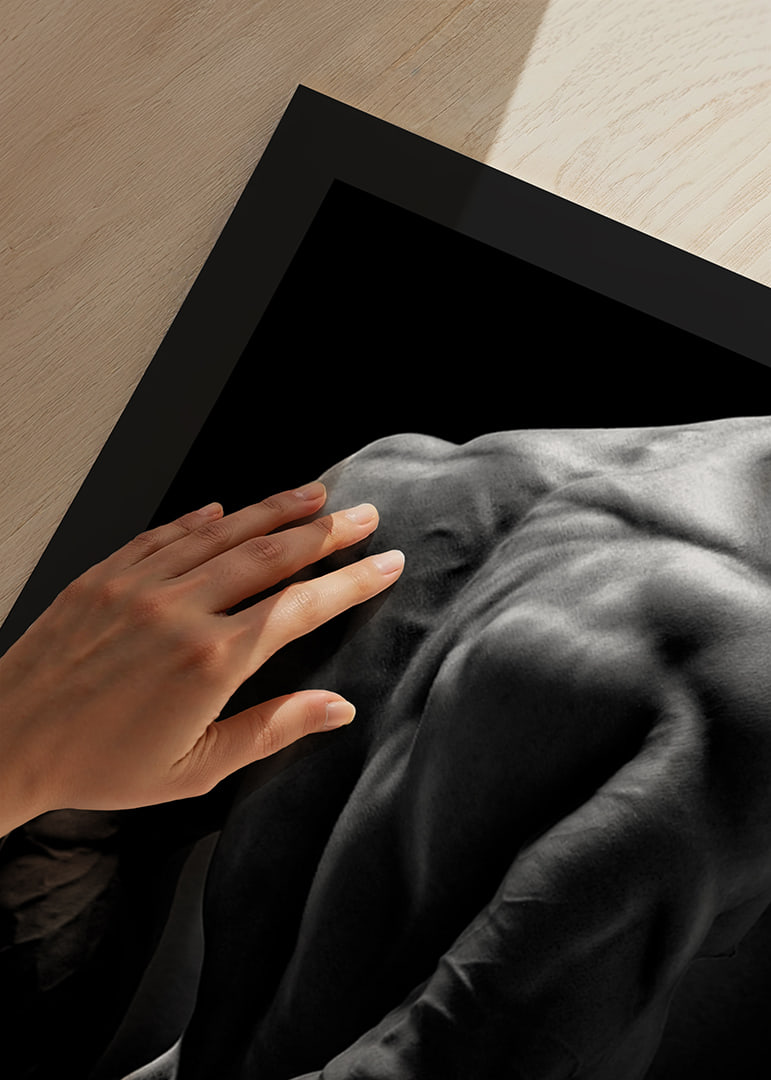 Black and white close-up of muscular man's back and arms-12