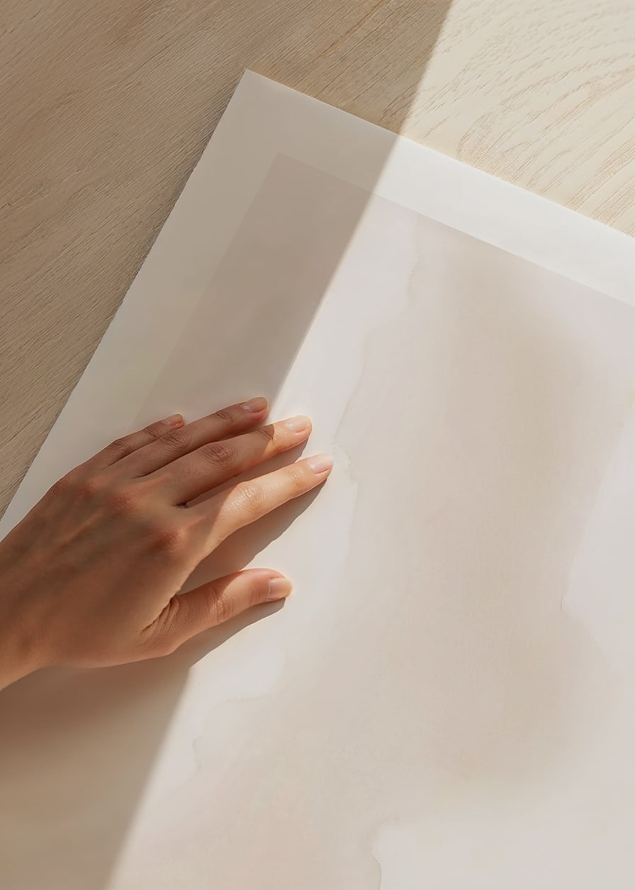 Abstract watercolor in beige and light brown tones on white-12