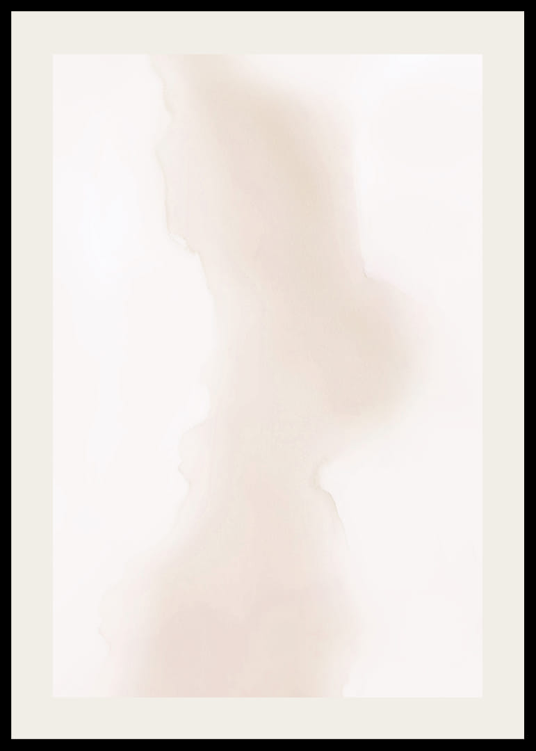 Aquarelle abstraite dans les tons beige et marron clair sur fond blanc-12